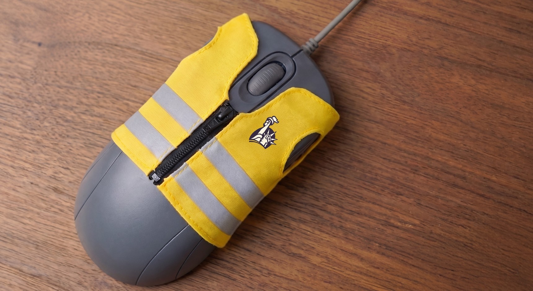 Mouse in high vis jacket
